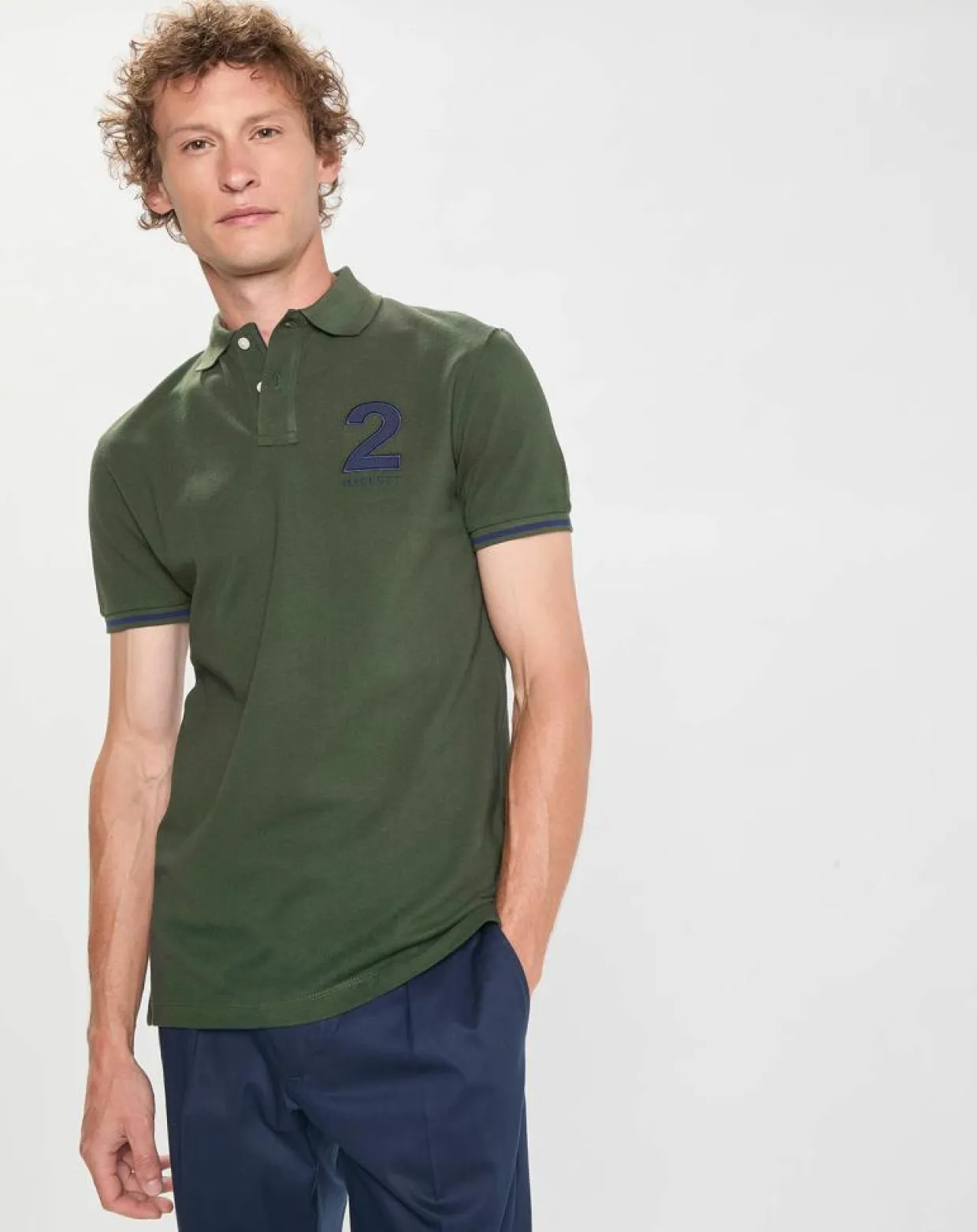 Polo Regular Fit manches courtes Numéro vert-Hackett London Hot