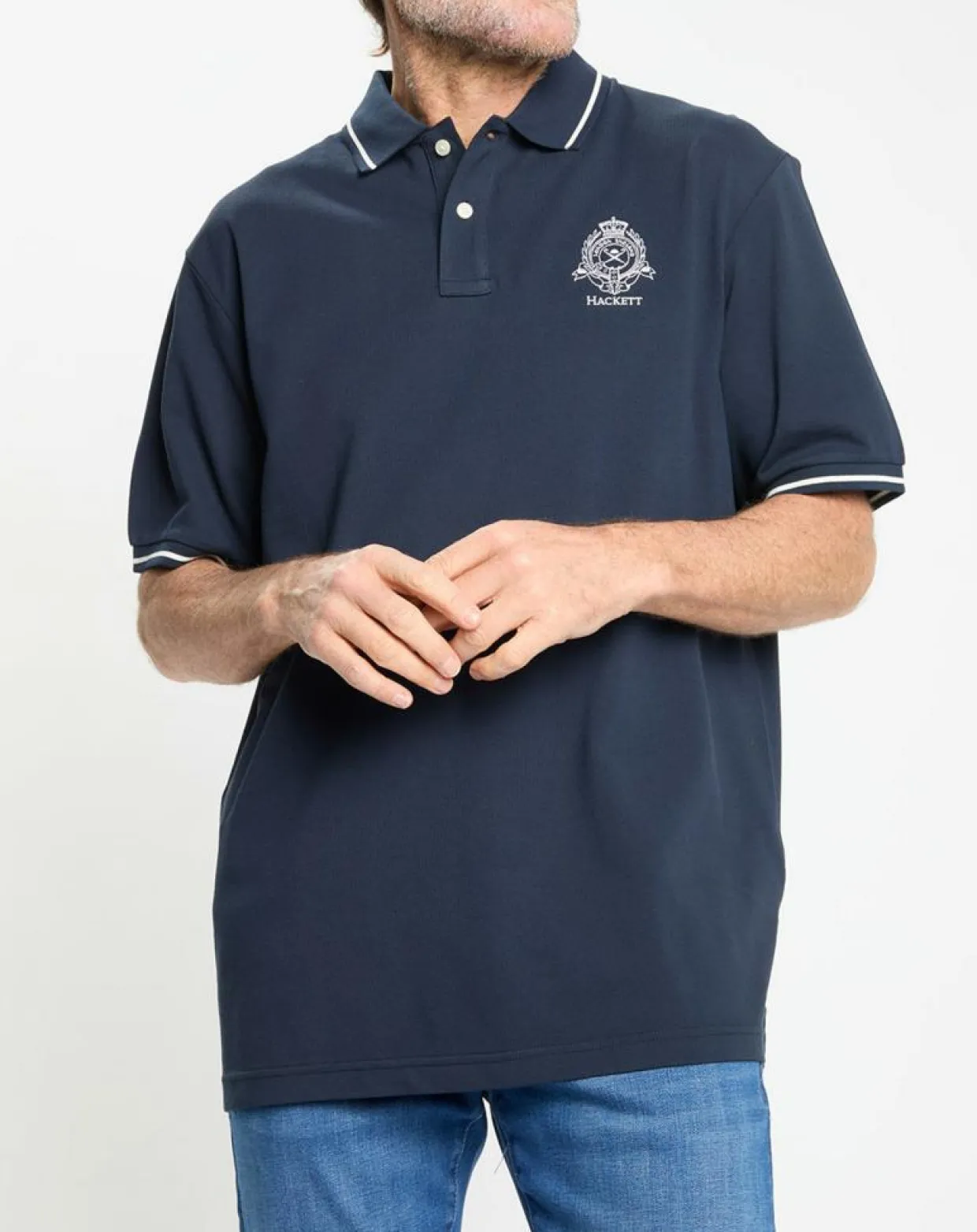 Homme Hackett London Polos^Polo Regular Fit piqué Blason bleu