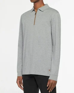 Polo Regular Fit zippé gris moyen-Hackett London Best