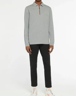 Polo Regular Fit zippé gris moyen-Hackett London Best
