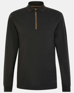 Homme Hackett London Polos^Polo Regular Fit zippé noir