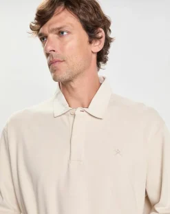 Homme Hackett London Polos^Polo Slim Fit en Jersey Rugby écru