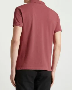 Polo Slim Fit manches courtes uni piqué rouge-Hackett London Clearance