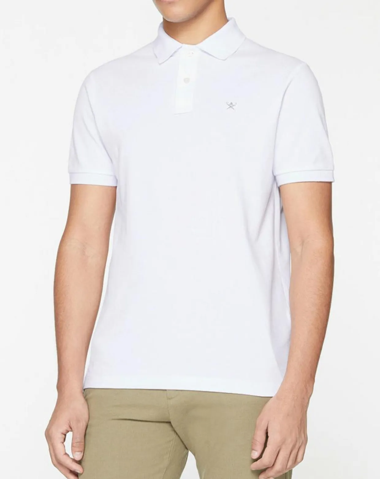 Homme Hackett London Polos^Polo Slim Fit uni blanc