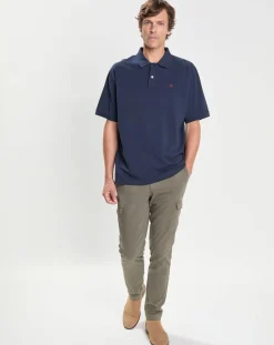 Homme Hackett London Polos^Polo Slim Fit uni Piqué bleu marine