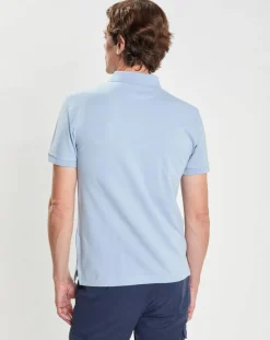Homme Hackett London Polos^Polo Slim Fit uni Piqué bleu ciel