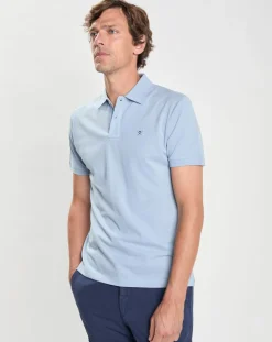 Homme Hackett London Polos^Polo Slim Fit uni Piqué bleu ciel