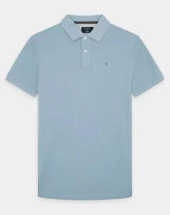 Homme Hackett London Polos^Polo Slim Fit uni Piqué bleu ciel