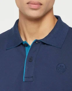Homme North Sails Polos^Polo Stretch Piqué bleu marine