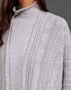 Poncho en Laine & Cachemire Roca gris-Lauren Vidal Outlet
