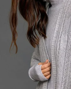 Poncho en Laine & Cachemire Roca gris-Lauren Vidal Outlet