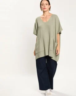 Poncho en Laine & Cachemire mélangés Naos amande-Lauren Vidal Online