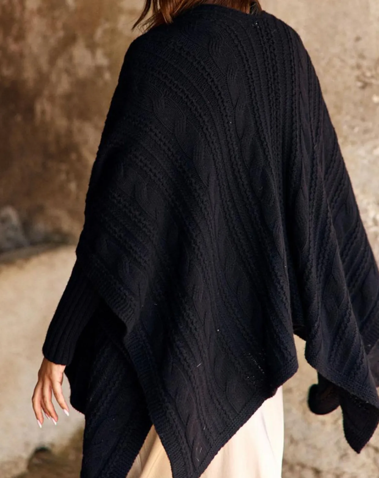 Femme Lauren Vidal Gilets Et Cardigans^Poncho en Laine & Cachemire Roca noir