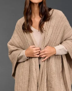 Femme Lauren Vidal Gilets Et Cardigans^Poncho en Laine & Cachemire Roca sable