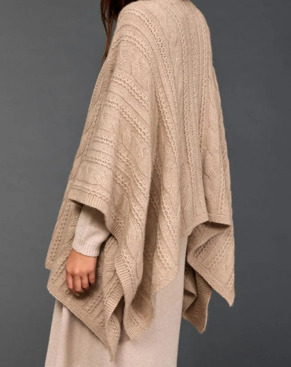 Femme Lauren Vidal Gilets Et Cardigans^Poncho en Laine & Cachemire Roca sable