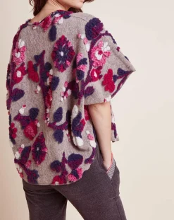 Femme Le Chat Lingerie, Nuit^Poncho en Laine mélangée Mila multicolore