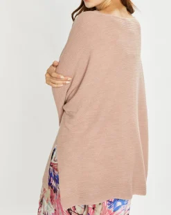 Poncho en Laine mélangée Store rose antique-Lauren Vidal