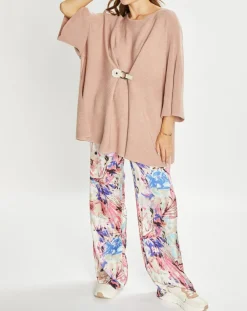 Poncho en Laine mélangée Store rose antique-Lauren Vidal