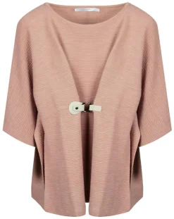 Poncho en Laine mélangée Store rose antique-Lauren Vidal