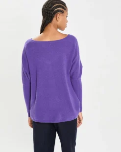 Femme Cashmere Tribu Pulls^Poncho large 100% Cachemire col V Emma grape