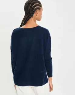 Femme Cashmere Tribu Pulls^Poncho large 100% Cachemire col rond Alizée nuit