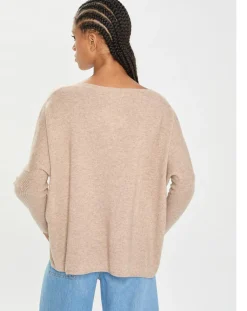 Poncho large 100% Cachemire col V Emma chestnut-Cashmere Tribu