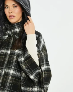 Poncho Tylan à carreaux noir-Lauren Vidal