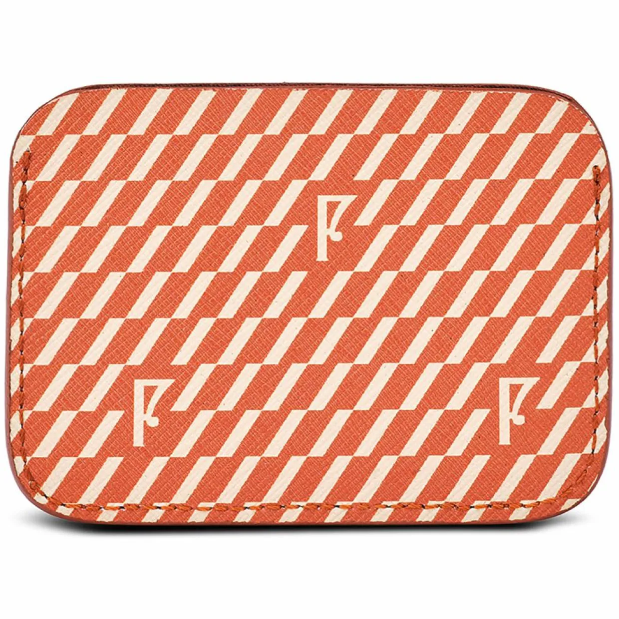 Porte-cartes en Toile enduite orange - 7.5x10.5x0.5 cm-Maison Faret Clearance