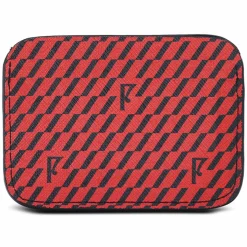 Femme Maison Faret Porte-Monnaie Et Portefeuilles^Porte-cartes en Toile enduite noir/rouge - 7.5x10.5x0.5 cm