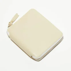 Portefeuille classique en Cuir blanc cassé - 12.5x10.5 cm-Comme des Garçons New