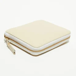 Portefeuille classique en Cuir blanc cassé - 12.5x10.5 cm-Comme des Garçons New