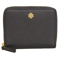 Portefeuille en Cuir Emerson noir - 11.5x9x2.5 cm-Tory Burch Outlet