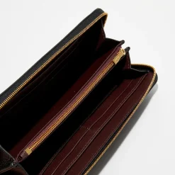 Portefeuille en Cuir Plaque noir - 9.5x19 cm-Mulberry