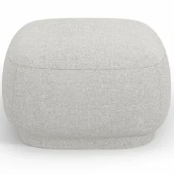 Mazzini Sofas Poufs^Pouf Linden Chenille argenté chiné - 65x65x39 cm