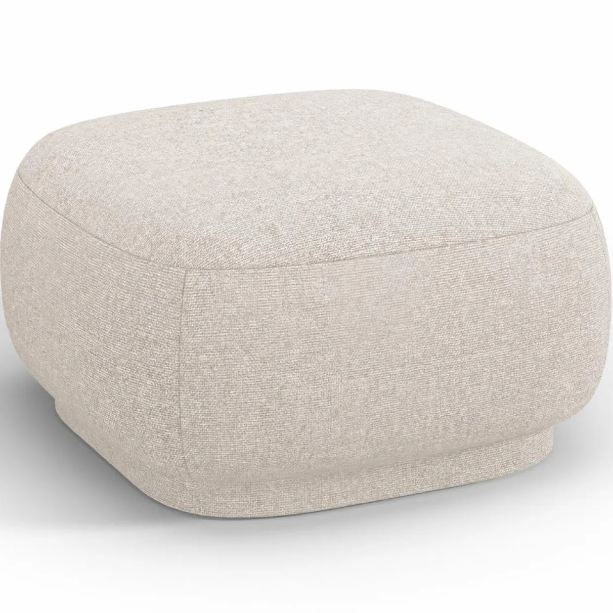 Pouf Linden Chenille beige - 65x65x39 cm-Mazzini Sofas Discount