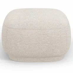 Pouf Linden Chenille beige - 65x65x39 cm-Mazzini Sofas Discount