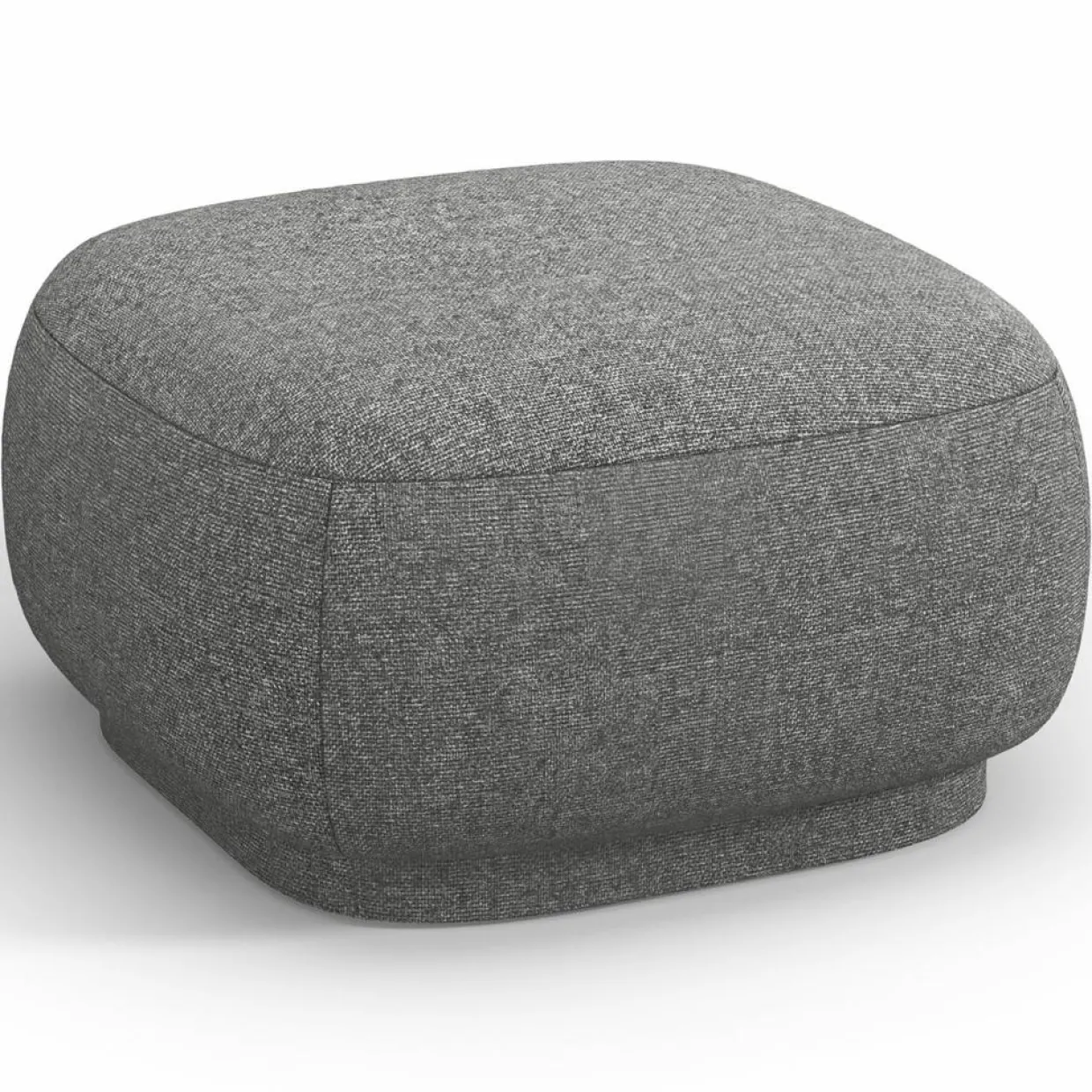 Pouf Linden Chenille gris foncé - 65x65x39 cm-Mazzini Sofas