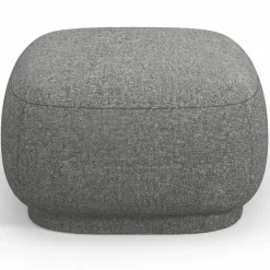 Pouf Linden Chenille gris foncé - 65x65x39 cm-Mazzini Sofas