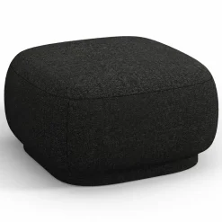 Pouf Linden Chenille noir - 65x65x39 cm-Mazzini Sofas New