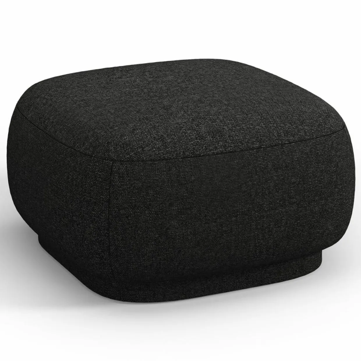 Pouf Linden Chenille noir - 65x65x39 cm-Mazzini Sofas New