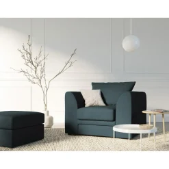 Mazzini Sofas Poufs^Pouf Quince bleu - 64x64x37 cm