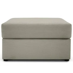 Mazzini Sofas Poufs^Pouf Quince Velours côtelé gris clair - 64x64x37 cm