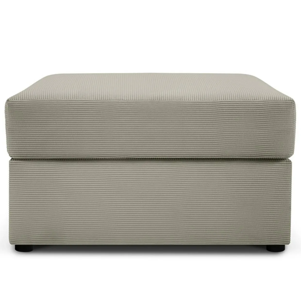 Mazzini Sofas Poufs^Pouf Quince Velours côtelé gris clair - 64x64x37 cm