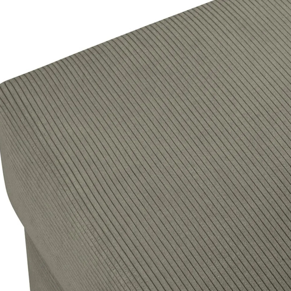 Mazzini Sofas Poufs^Pouf Quince Velours côtelé gris clair - 64x64x37 cm