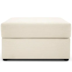 Mazzini Sofas Poufs^Pouf Quince Velours côtelé beige clair - 64x64x37 cm