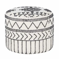 Bois & Chiffons Poufs^Pouf tribal 45 cm de haut Acacia M&M offer Gris argent - 60x60x45 cm