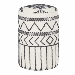 Pouf tribal 55 cm de haut Acacia M&M offer Gris argent - 40x40x55 cm-Bois & Chiffons Discount