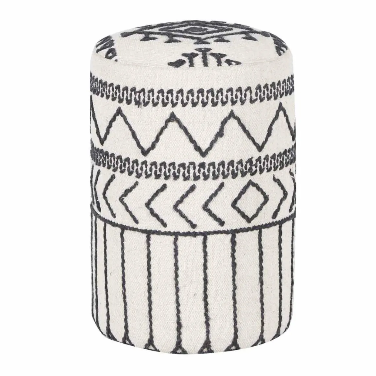 Pouf tribal 55 cm de haut Acacia M&M offer Gris argent - 40x40x55 cm-Bois & Chiffons Discount