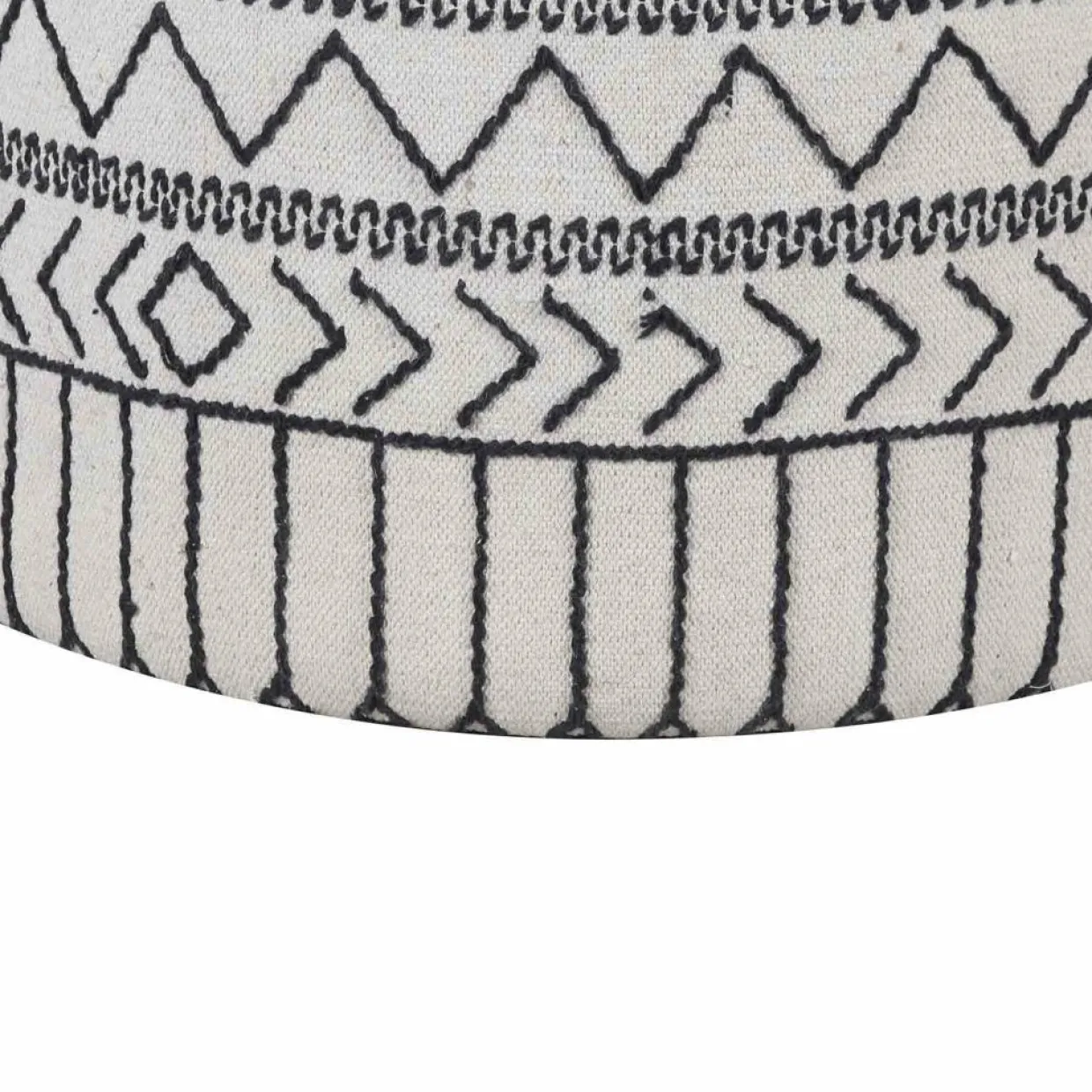 Bois & Chiffons Poufs^Pouf tribal rond 90 cm Acacia M&M offer Gris argent - 90x90x45 cm