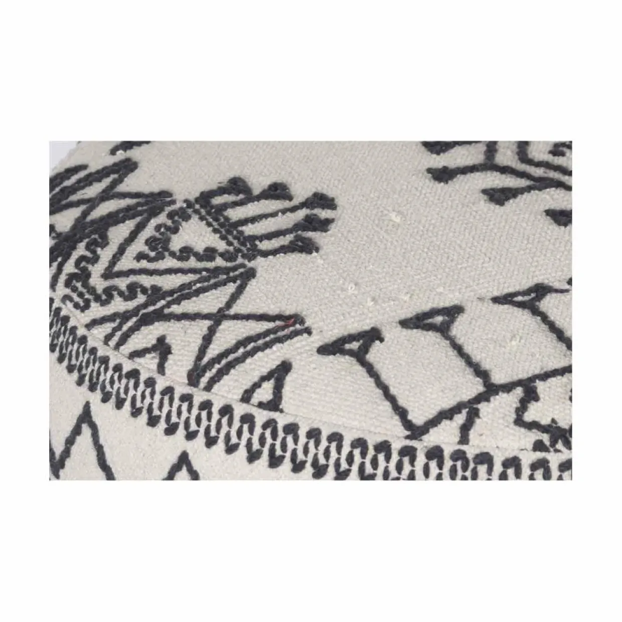 Bois & Chiffons Poufs^Pouf tribal rond 90 cm Acacia M&M offer Gris argent - 90x90x45 cm